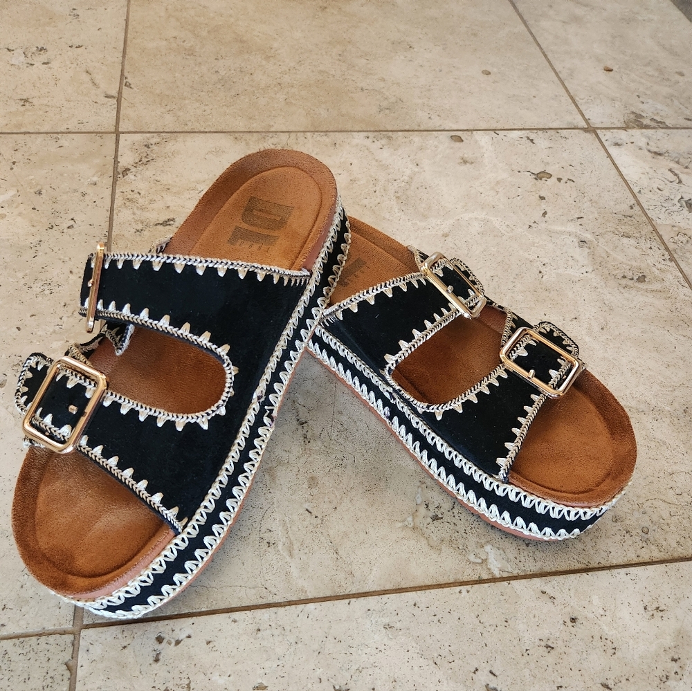 DL 1990 Women's Cubana Platform Sandals, Black, Size 7.5 (38) - Picture 6 of 8